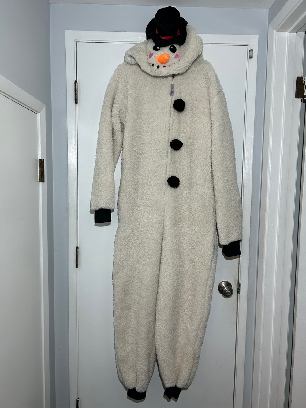 Funziez Frosty Snowman Adult S One-Piece Fleece Halloween Costume Cosplay